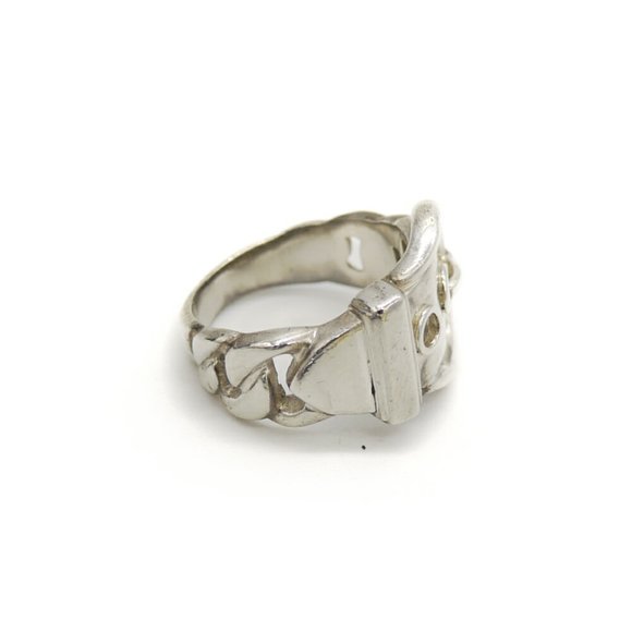 HERMES Boucle Cellier Belt Ring, Silver 925, Size 12